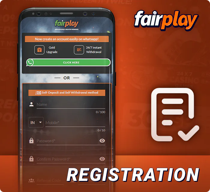 FairPlay ऐप में एक नया खाता पंजीकृत करना - निर्देश