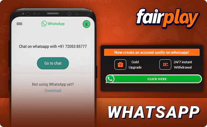 Registering an account at the bookmaker's site FairPlay via WhatsApp - step-by-step instructions