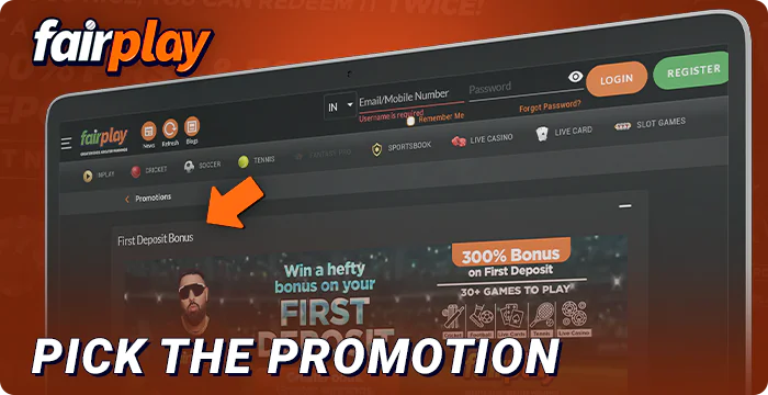 Select FairPlay bonus offer