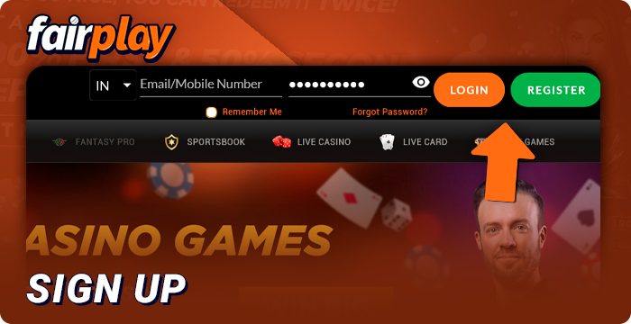 Log in to personal FairPlay account