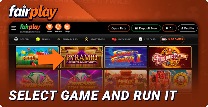 Choose your casino game on FairPlay