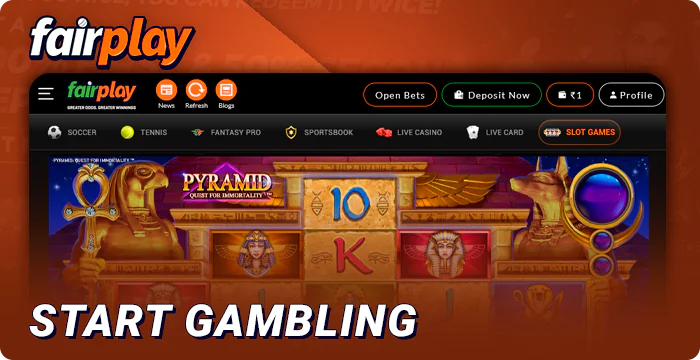 Start gambling at FairPlay online casino