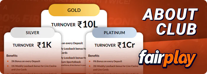 About FairPlay betting site loyalty program levels