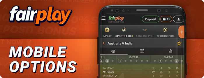 Betting on live matches in the FairPlay app