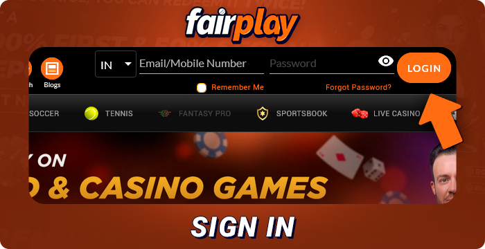 Log in to your FairPlay account