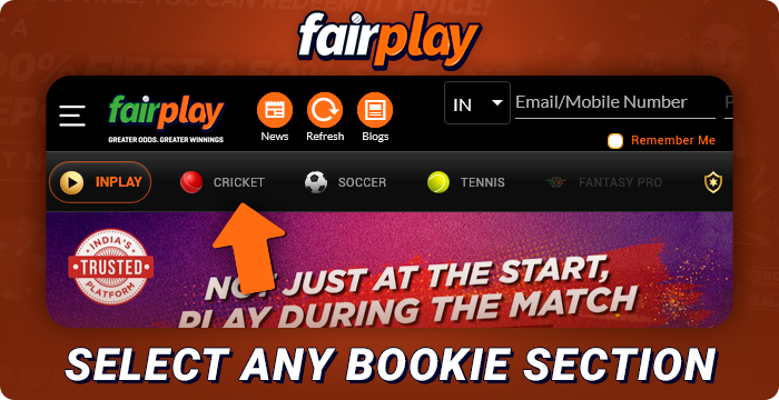 Selecting the sport to bet on FairPlay