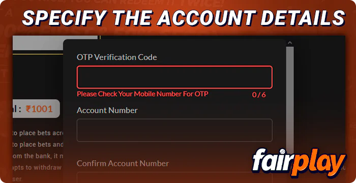 Enter detailed payment information for FairPlay