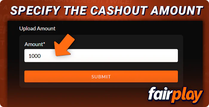 Enter the amount to withdraw from FairPlay