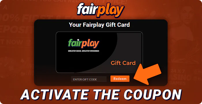 Activate promo code at FairPlay