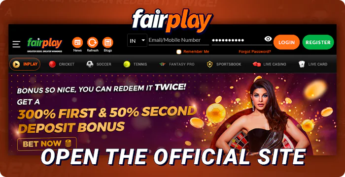 Visit the FairPlay betting site
