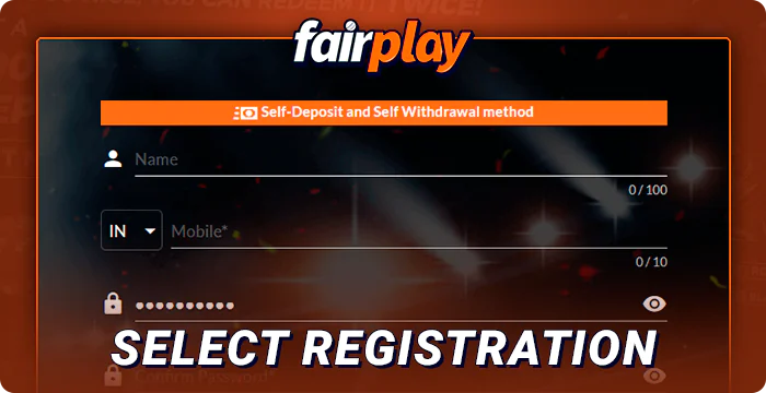 FairPlay account registration form
