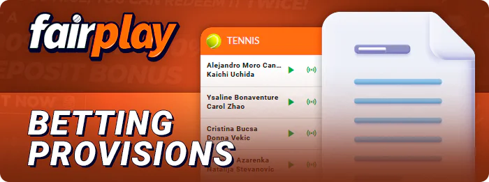 Terms and conditions of sports betting at FairPlay