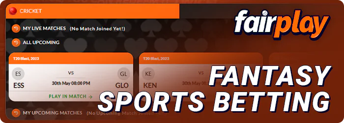 Fantasy sports at FairPlay - bet on a fictional team