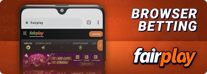 Sports betting at FairPlay via mobile browser version