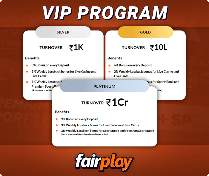 Introduction to the FairPlay website's VIP program