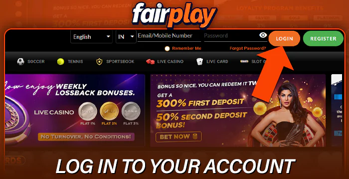 log in to Fairplay account