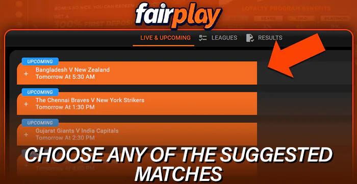 Choose a match at Fairplay