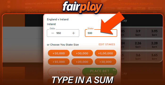 Type in a sum at Fairplay