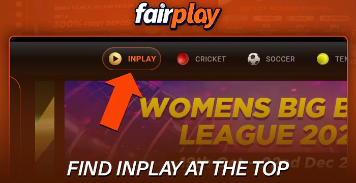 Click on inplay in the Fairplay menu