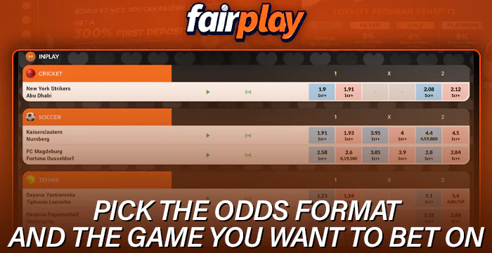 Check out the Fairplay odds