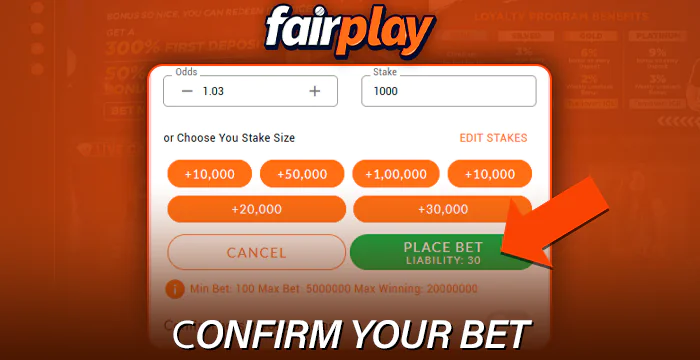 Place a sports bet at Fairplay