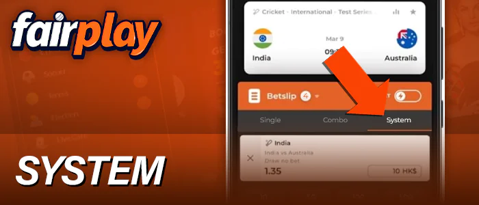 System Type of Bets in Fairplay App