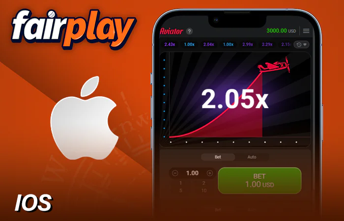 Play Aviator game on Fairplay mobile app for iOS