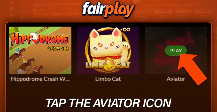 Launch the Aviator game on Fairplay