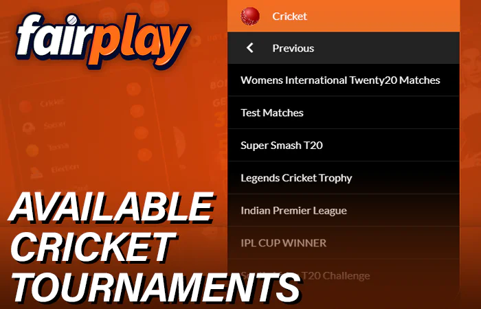 Available Cricket Tournaments at Fairplay