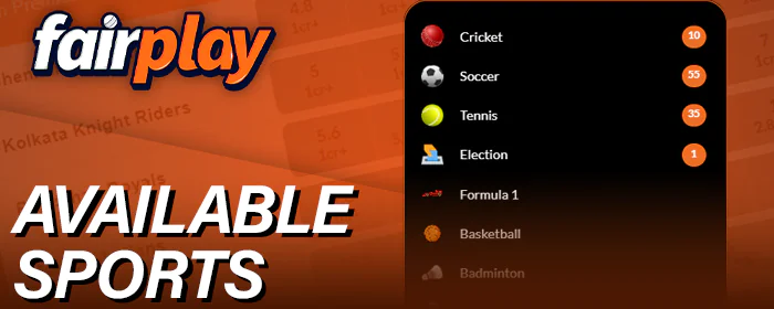 Available Sports for Betting at Fairplay in India