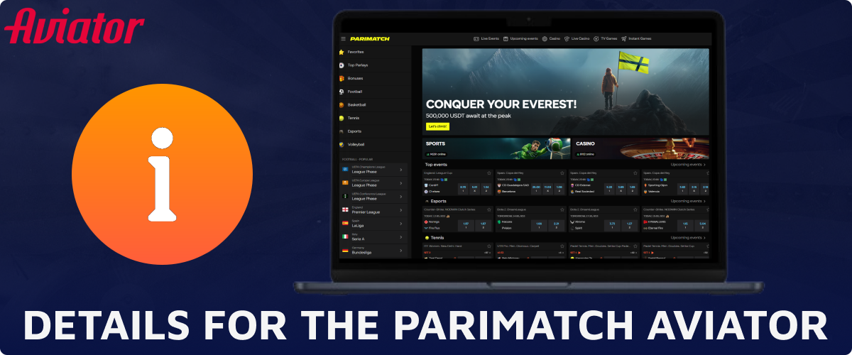 Basic information about Parimatch Aviator game in India