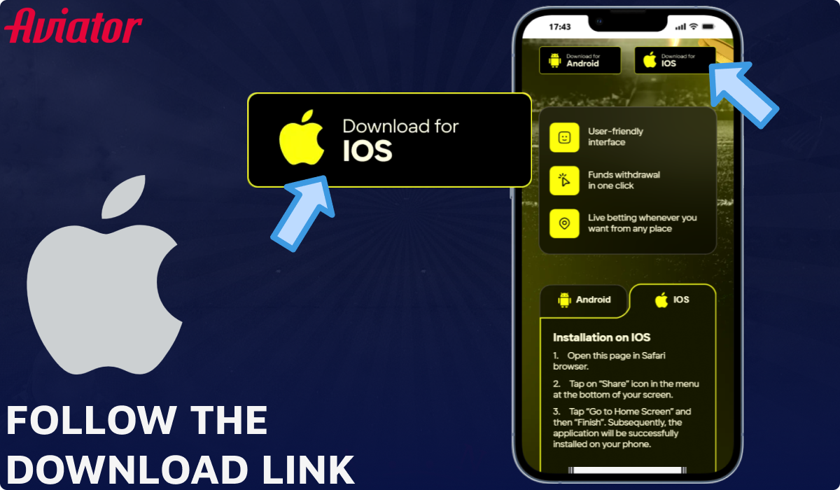 Follow the Aviator app download link