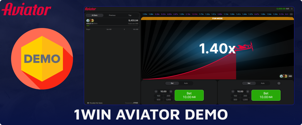 Play 1win Aviator for free in demo mode