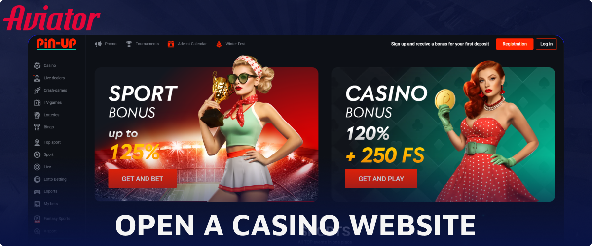 Open a casino website to start playing Aviator in demo mode